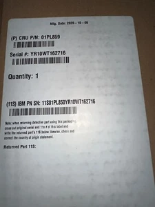 Lecteur de bande Dell IBM LTO6 Ultrium 6 6,25 To SAS2 ML3 445-BBCQ 01PL859 0YV18D NEUF Â
- Photo 1/5