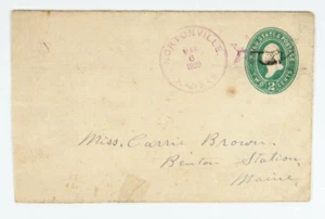 Nortonville, KS. purple 1889 CDS & matching Star Fancy Cancel on 2c entire to ME - Picture 1 of 1