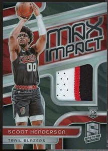 Scoot Henderson Rookie Card 2023-24 Panini Spectra Max Impact Jerseys #22 - Picture 1 of 2