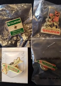 Vintage ~ 4 FUJIFILM Blimp Imaging Specialist Plane '94 World Cup Lapel Pin LOT - Picture 1 of 9