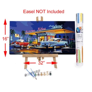 Adult Paint By Numbers Acrylic on Canvas Set Summer Nites 16x32" Winnies Picks - Picture 1 of 1