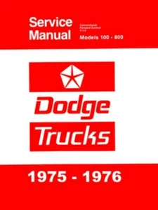 1975 1976 Dodge Truck Shop Service Repair Manual Book Engine Drivetrain Guide - Picture 1 of 5