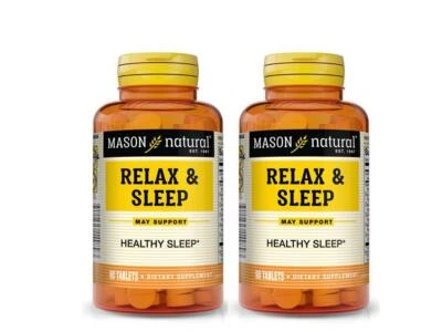 Relax & Sleep w/ Valerian Root Healthy Sleep, 2 x 90 = 180 Tablets Mason Natural - Image 1 of 2