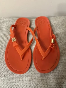 Tory Burch orangefarbene Gummi-Sandale Slipper Größe 9,5 - Bild 1 von 8