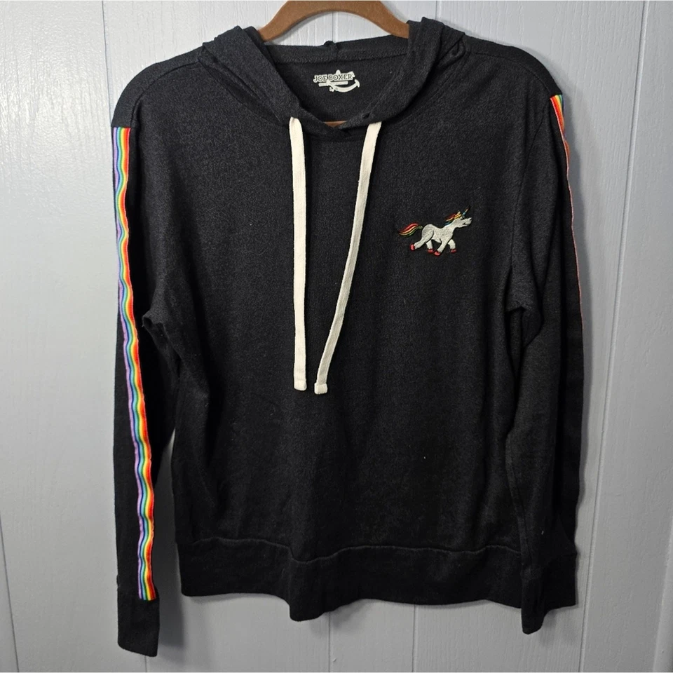 Joe Boxer Arco Iris Unicornio Parche Sudadera con Capucha Talla Grande Caprichoso Años 90 Niña Núcleo Foto 1 de 4