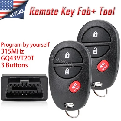 for Toyota Highlander Sequoia Tacoma Tundra Keyless Remote Car Entry Key Fob 2X - Image 1 of 4