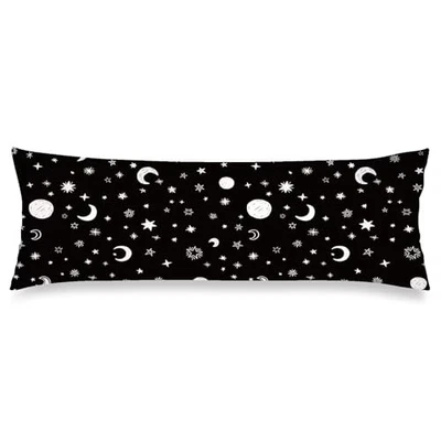 Funda de Almohada Cuerpo Blanco y Negro 20x54 Fundas de Almohada, Estampado Luna Negro Blanco Foto 1 de 4