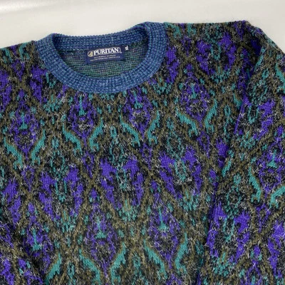 Vintage 70’s Puritan Mens Fuzzy Sweater Pullover Crew Neck XL - Made in USA - Image 1 of 4