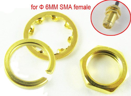 100 Dadi A Vite SMA Femmina – 6.35mm 1/4-36UNS-2B – Placcati Oro – Nuovi