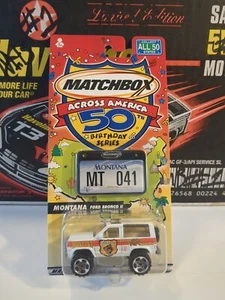 2001 Matchbox Across America 50th Birthday MONTANA Ford Bronco II NEW NIP - Picture 1 of 5