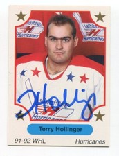 1991 7th Inning Sketch Terry Hollinger Signed Card Hockey Autograph AUTO #354