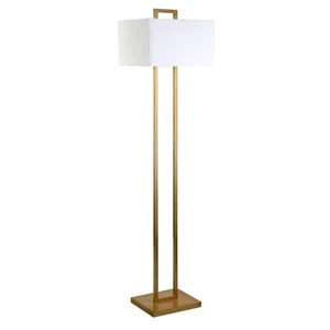 HomeRoots 68" Brass Traditional Shaped Floor Lamp with White Frosted Glass Re... - Picture 1 of 7