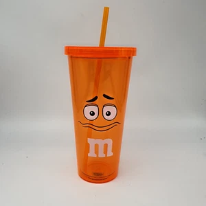 M&M's World Orange Character Lip Tumbler with Straw New - Picture 1 of 6