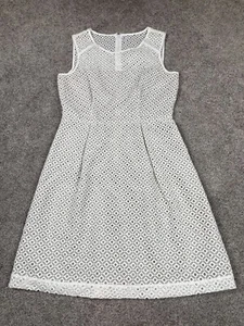 Calvin Klein Dress Womens 10 White Embroidered Lace Graduation Wedding Bridal - Picture 1 of 9