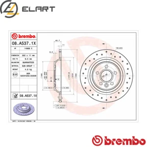 2x BRAKE DISC 08.A537.1X FOR VOLVO S80/II/Sedan V70/III/Van XC70/SUV/VAN S60 - Picture 1 of 7