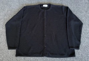 Jantzen Womens Cardigan Sweater Black Minimalist Quiet Luxury Layer XL - Picture 1 of 9