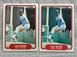 (2) 1982 Fleer LEE SMITH "Upside Down Cubs Logo" Error & Corrected Cards #603 - Picture 1 of 2