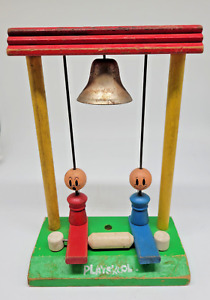 RARE vintage 1930's PLAYSKOOL wood child's piano toy bell pound wooden ringer