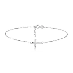 Sterling Silver Cross Chain Anklet - Picture 1 of 3