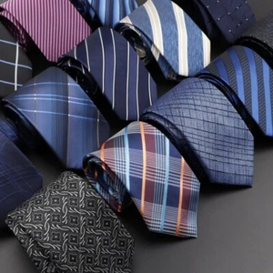 ZONFAZ Men's Classic Striped Plaid 8cm Jacquard Tie Wedding Party Accessories - Picture 1 of 70