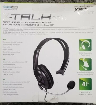 NEW Wired Headset W/Mic Xbox 360 Accessories Video Game - open box - Image 1 of 4