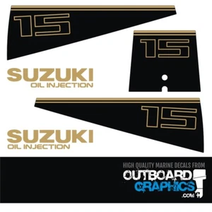Kit de calcomanías/pegatinas de motor fueraborda Suzuki DT15 15 hp - Imagen 1 de 1