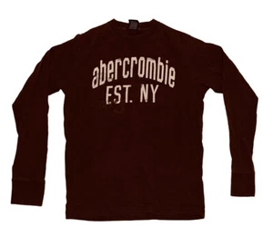 ABERCROMBIE KIDS BOYS SIZE m medium BROWN LONG SLEEVE COTTON KNIT SHIRT - Picture 1 of 3