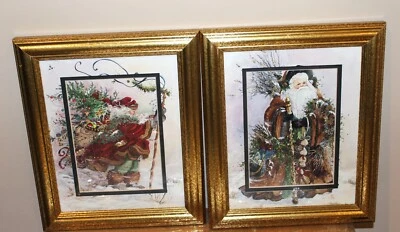 Peggy Abrams “Windswept Traveler” & "Santa's Bounty" Matted Framed 10x12 Signed - Image 1 of 4