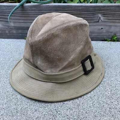 De colección DOBBS Cuero Gamuza Cubo Fedora Sombrero Para Hombre 7 Marrón Tostado Gorra Quinta Avenida Foto 1 de 4