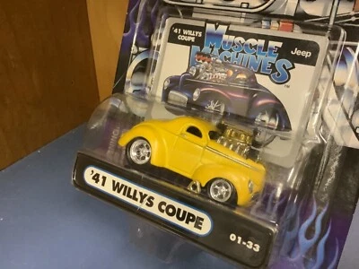  '40 WILLYS coupe  Muscle Machine blower  street rod yellow  funline1:64  - Image 1 of 2