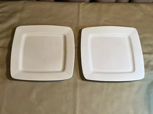 Set Of 2 Gibson Designs White Elements Square Salad Plates 7 1/2” - Picture 1 of 3