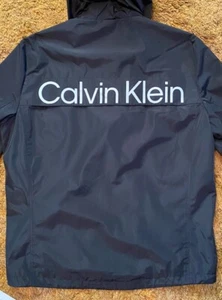 Calvin Klein Jacket Men M Black Lined Hooded Wind / Water Resistant NWT $150 MSR - Picture 1 of 18