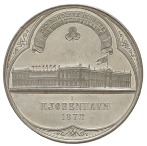 MEDALLA DINAMARCA 1872 COPENHAGUE ARTE NÓRDICO E INDUSTRIAL EXPOSICIÓN 55MM 69G - Imagen 1 de 2