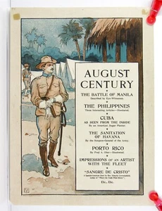 1898 SCRIBNERS MAGAZINE LITERARY ADVERTISING SIGN - SPANISH AMERICAN WAR THEME - Picture 1 of 5