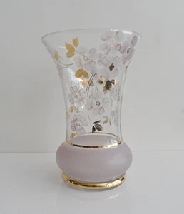 VASE POT TULIPIER VINTAGE VERRE PEINT A LA MAIN "DECI" DESING' ART DECO VINTAGE - Picture 1 of 4