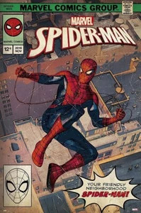 Vintage Marvel Spider-Man Comic Poster | Retro Wall Art Your Friendly Neighborho - Picture 1 of 2