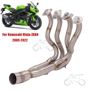 Slip for Kawasaki Ninja ZX6R 2009-2022 Modified Exhaust Front Header Link Pipe - Foto 1 di 6