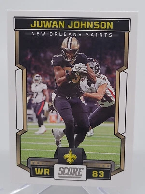 2023 PANINI SCORE JUWAN JOHNSON BASE FOOTBALL CARD SAINTS NFL donruss topps - Image 1 of 2