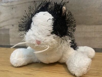 HM016 BLACK AND WHITE CAT GANZ Webkins Plush Stuffed Animal ~ no code - Image 1 of 4