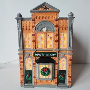 Dept 56 Snow Village Apothecary Christmas Ceramic Lighted House Vintage 1986 - Picture 1 of 8