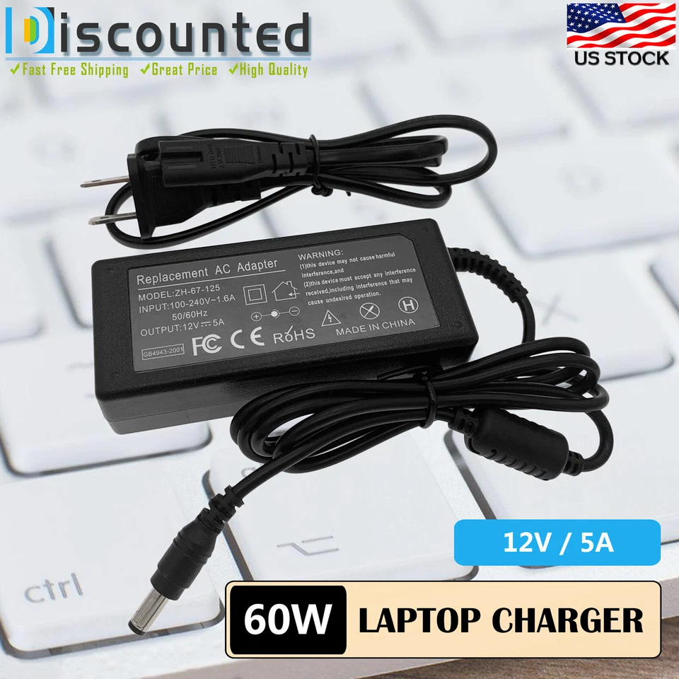 60w AC Adapter Charger for Chi LCD Monitor Ch-1204 Ch-1205 Power Supply 12v 5a