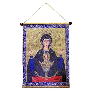 Icono de tapiz colgante La copa inagotable Virgen María Cristo, 14 pulgadas de alto - Imagen 1 de 2