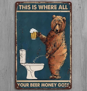 This Is Where Your Beer Money Goes Humor 8 x 12 Neuheit Blechschild Made in USA - Bild 1 von 3
