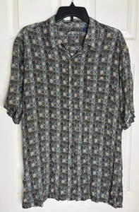 Campia Moda Geometric Shirt Mens XL Button Up Short Sleeve Lightweight Travel - Picture 1 of 7