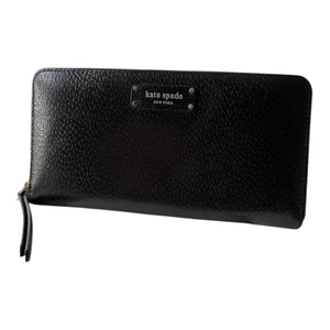 KATE SPADE Grove Street Anita Double Zip Wristlet Wallet Black Leather WLRU2818 - Picture 1 of 12