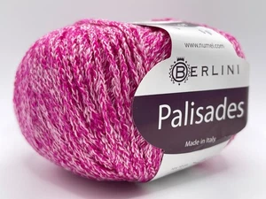 Berlini Palisades Yarn #6 Hot Pink, White DK Merino Wool Cotton + 50g 165y - Picture 1 of 5