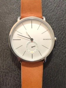 Reloj para mujer Skagen SKW6215 Hagen esfera plateada correa de cuero tostado - Imagen 1 de 7