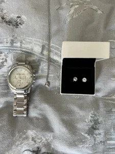 Genuine Michael Kors Women’s Watch Jewellery Bundle *Diamond Necklace* - Picture 1 of 7