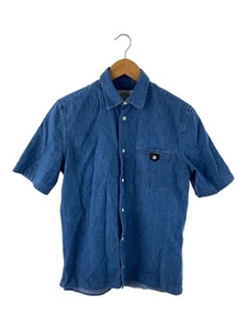 HERMES Short Sleeve Shirt 14.5 Cotton IDG Solid Used - Foto 1 di 6