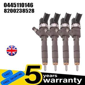 4XFuel Injector For Renault Trafic 1.9 dCi Vauxhall Nissan 8200238528 0445110146 - Picture 1 of 12